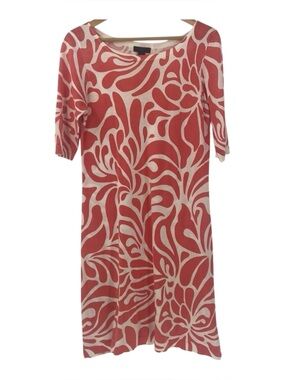 J Crew Cotton dress tangerine swirl pattern retro 60's 70's vibe womens